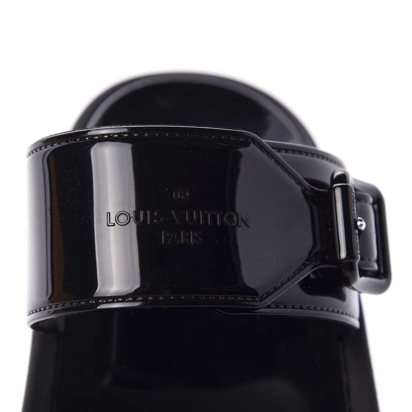 Monogram Sunbath Flat Mule Sandals 38 Black
