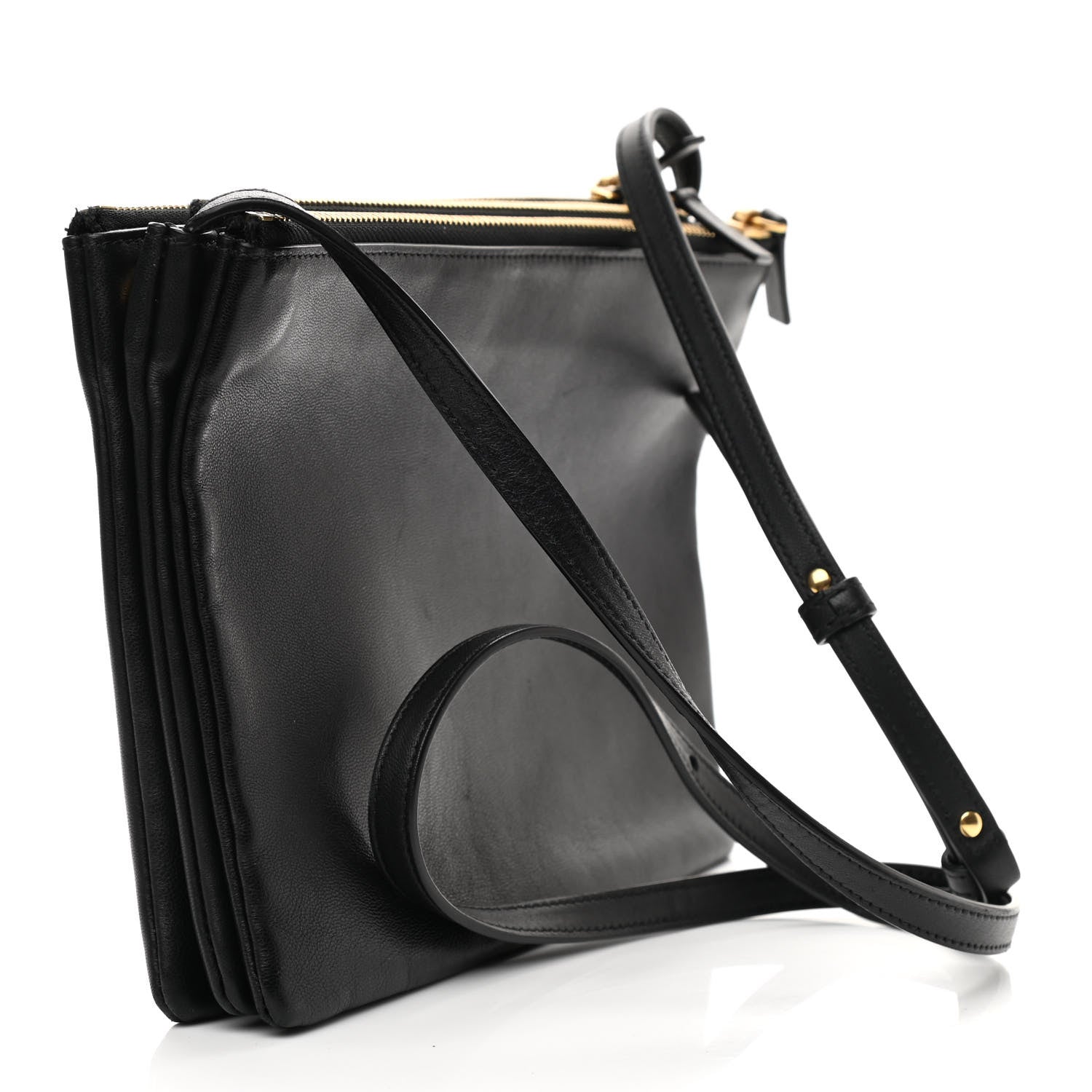 Celine Lambskin Large Trio Crossbody Bag Black 3 of 12