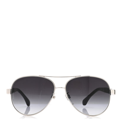 Chanel Lambskin Quilted CC 4195-Q Sunglasses Silver 3 of 6