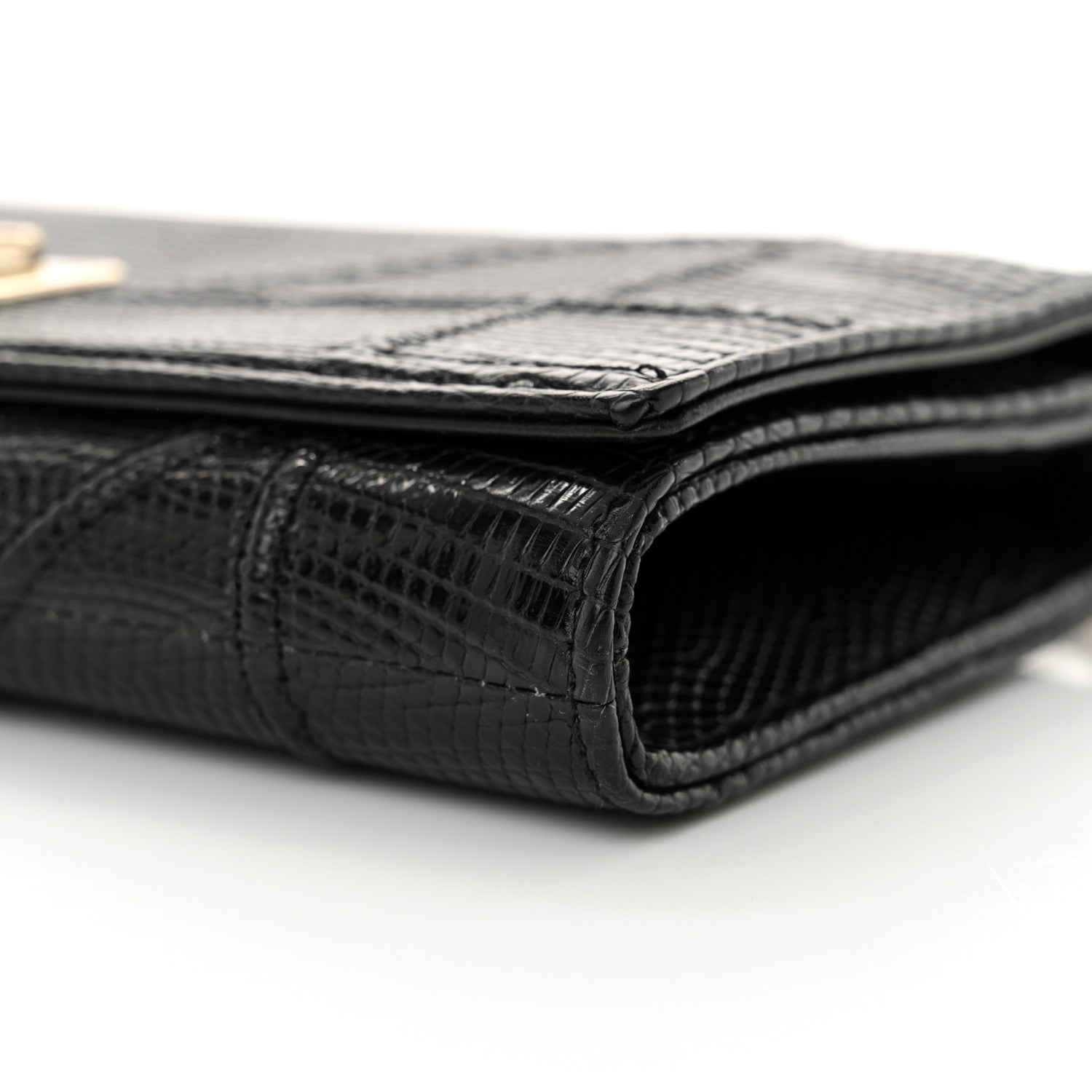 Christian Dior Lizard Diorama Croisiere Chain Wallet Black 10 of 13