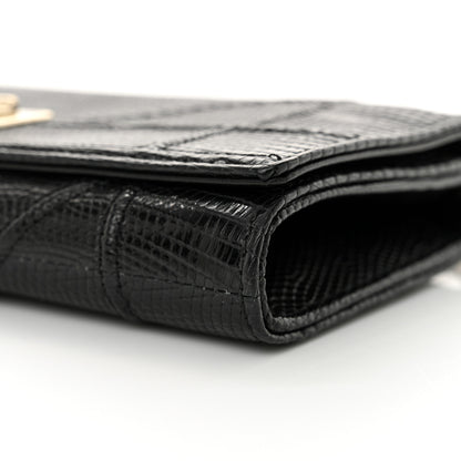 Christian Dior Lizard Diorama Croisiere Chain Wallet Black 10 of 13