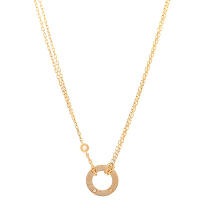 Cartier 18K Yellow Gold 2 Diamond LOVE Necklace 1 of 5