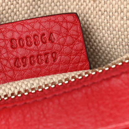 Gucci Pebbled Calfskin Small Soho Disco Bag Tabasco Red 7 of 9