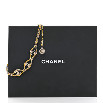 Chanel Metal Lambskin CC Chain Link Necklace Yellow Gold 6 of 6