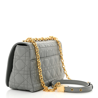 Christian Dior Calfskin Cannage Medium Caro Bag Ethereal Grey 3 of 11