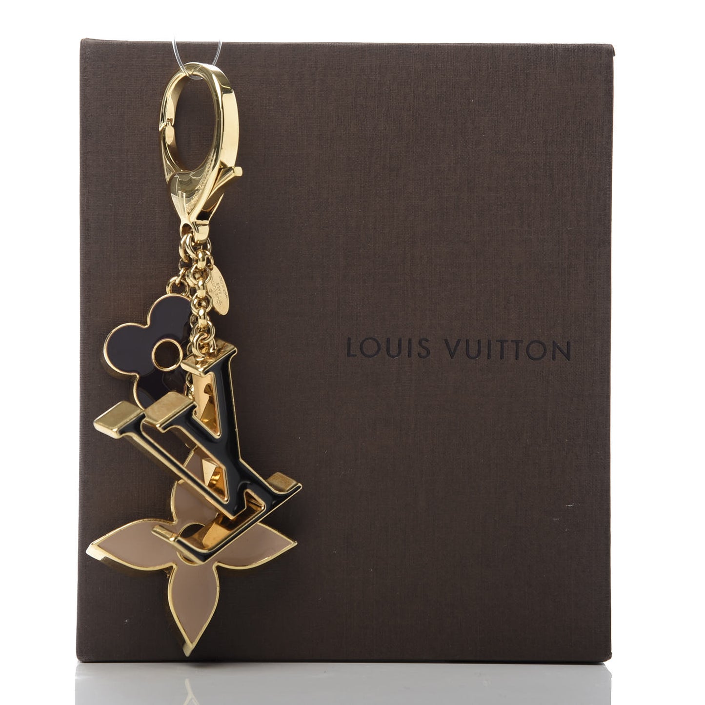Fleur De Monogram Bag Charm Dore