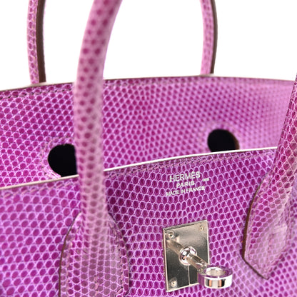 Hermes Lizard Birkin 25 Violet 6 of 10