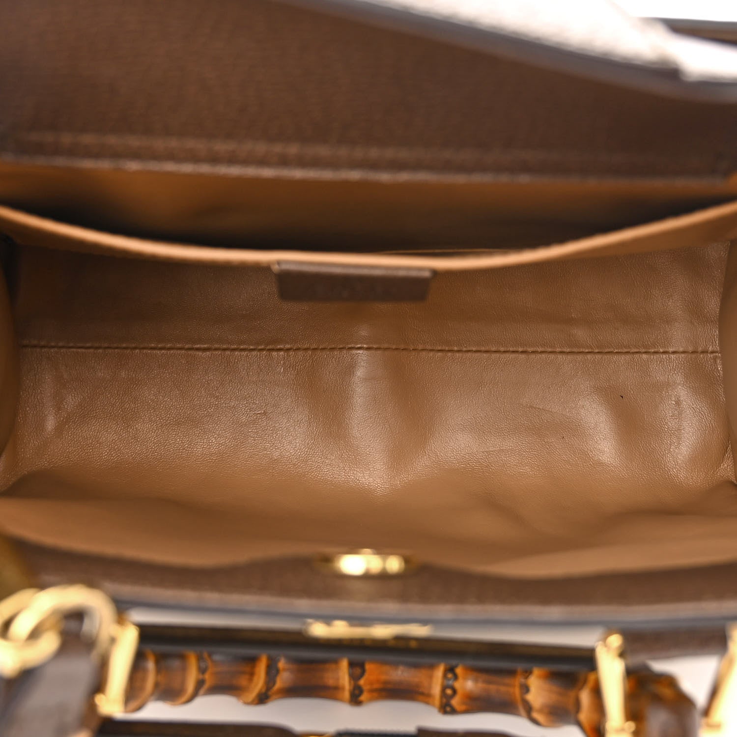 Gucci Monogram Jumbo GG Textured Dollar Calfskin Small Diana Tote Bag Camel Ebony New Acero 5 of 14