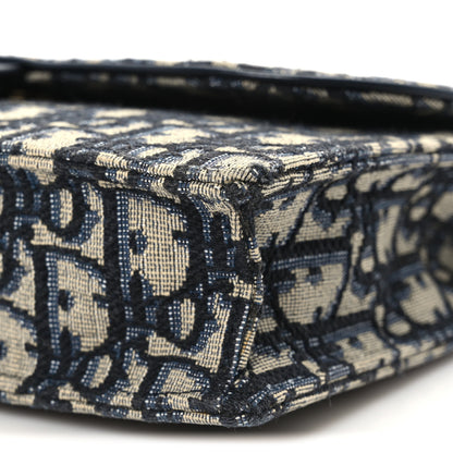 Christian Dior Oblique Saddle Chain Pouch Blue 9 of 9