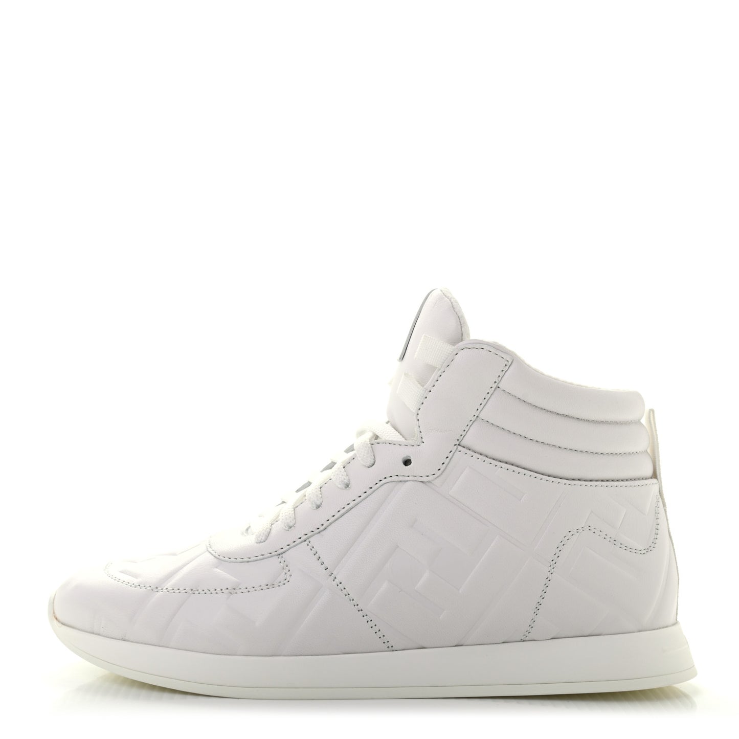 Nappa Macro FF Embossed Womens High Top Sneakers 36 White Ice