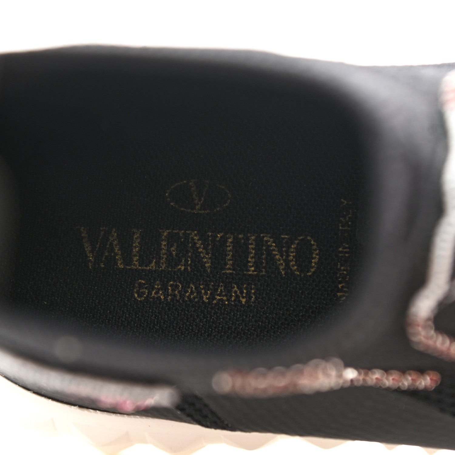 Valentino Garavani Body Tech Knit Embroidered High Top Sneakers 35 Black 8 of 9