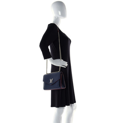 Louis Vuitton Soft Calfskin My Lockme Chain Bag BB Marine Rouge 2 of 12