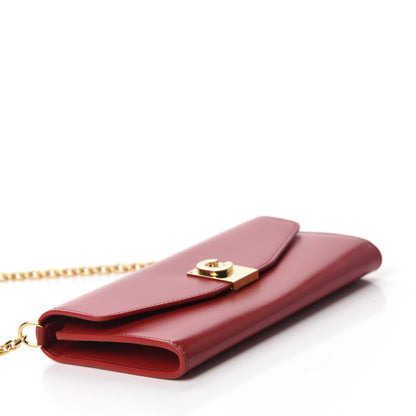 Celine Shiny Smooth Calfskin C Wallet On Chain Bag Red 4 of 11