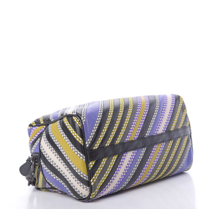 Bottega Veneta Nappa Diagonal Stripe Boston Lavender Black Multi 4 of 12
