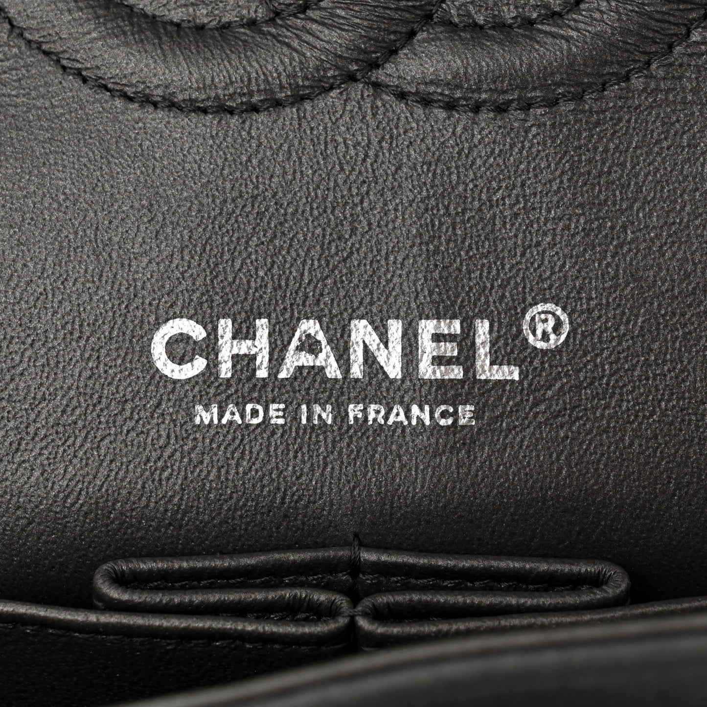 Metallic Lambskin Quilted Medium Double Flap Pewter