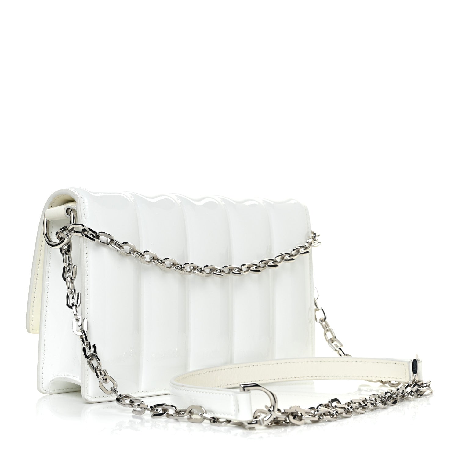 Givenchy Patent Quilted Small 4G Chain Shoulder Bag White 3 of 19