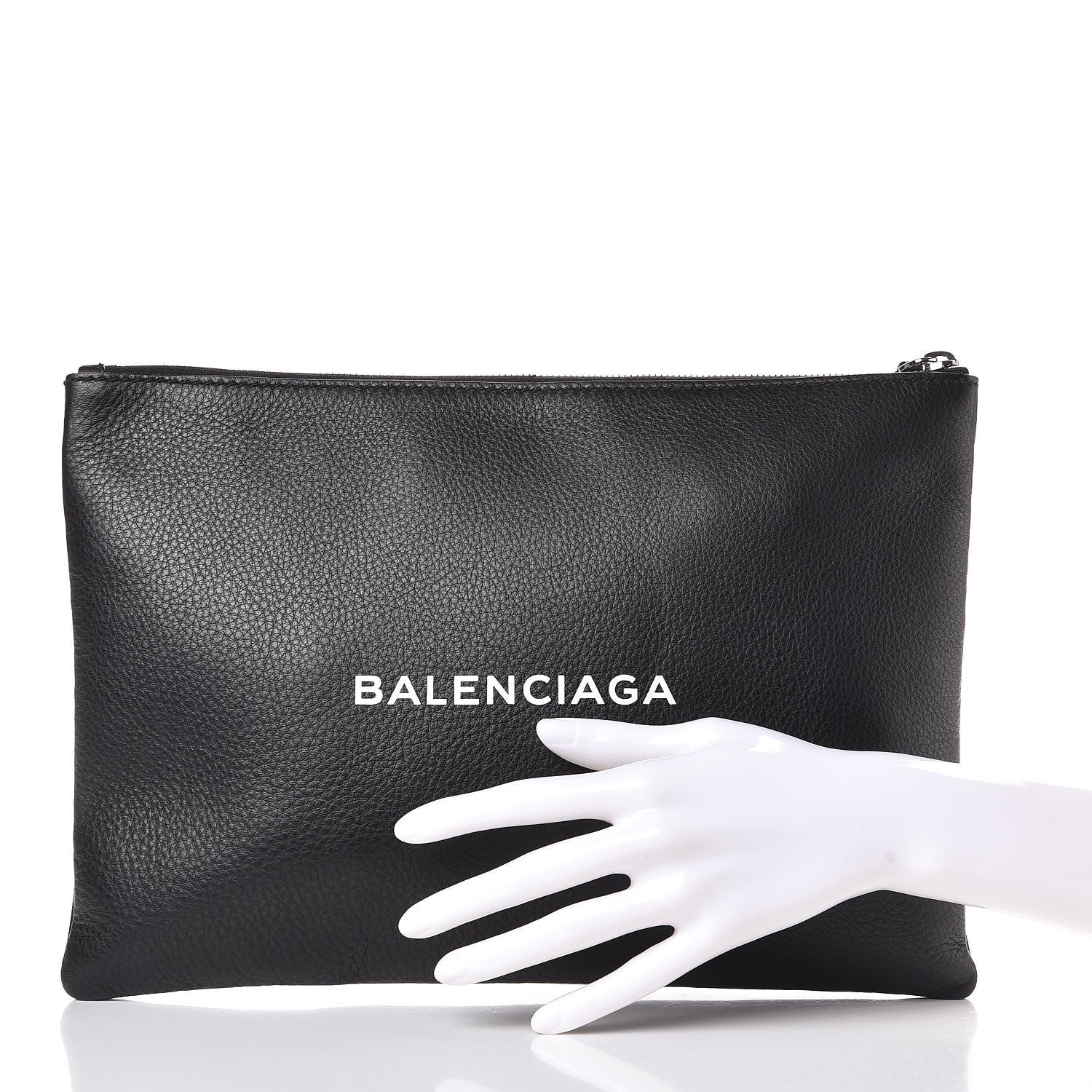 Balenciaga Calfskin Logo Everyday Second Bag Black White 2 of 7