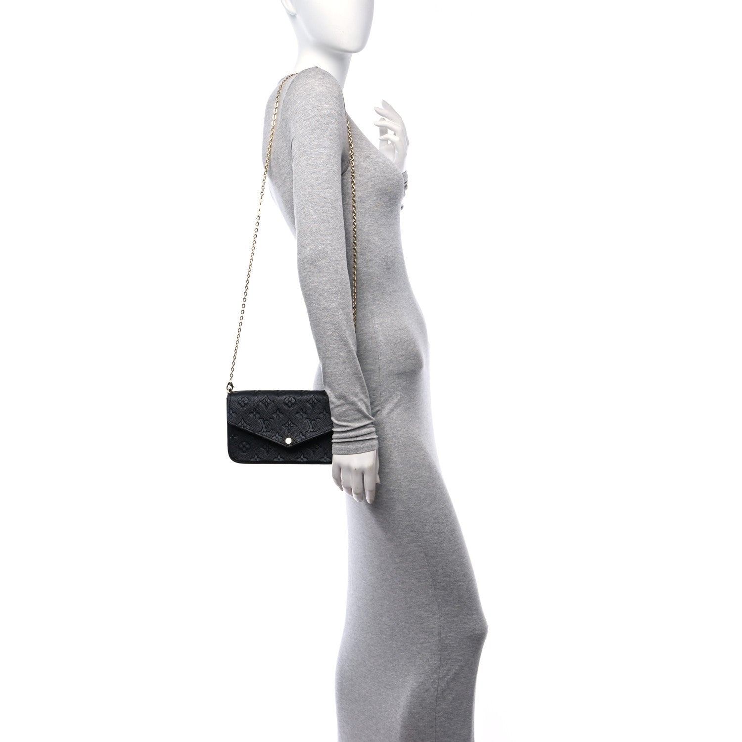 Louis Vuitton Empreinte Pochette Felicie Chain Wallet Black 2 of 11