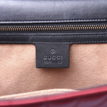 Gucci Calfskin Bamboo Trapuntata Queen Margaret Top Handle Bag Blue Agata Hibiscus Red Mystic White Sugar Pink 8 of 20
