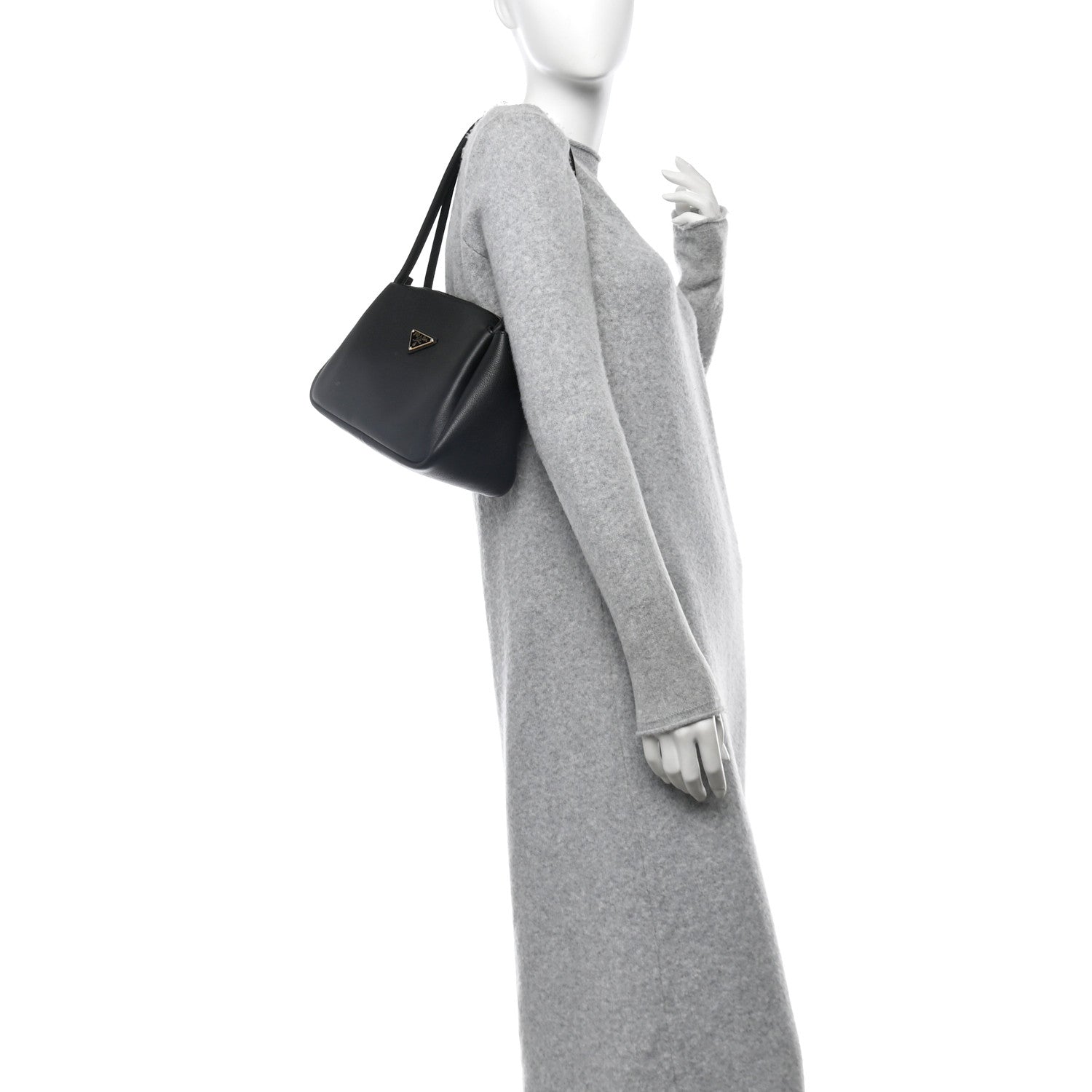 Prada Soft Calfskin Medium Darling Shoulder Bag Black 2 of 11