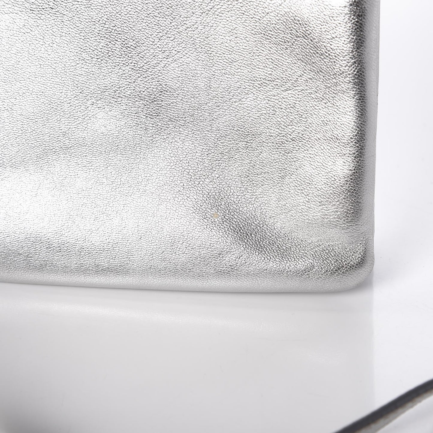 Metallic Lambskin Large Trio Crossbody Bag Silver