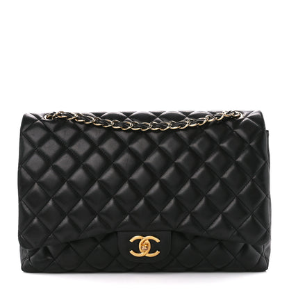 Chanel Lambskin Quilted Maxi Double Flap Black 1 of 11