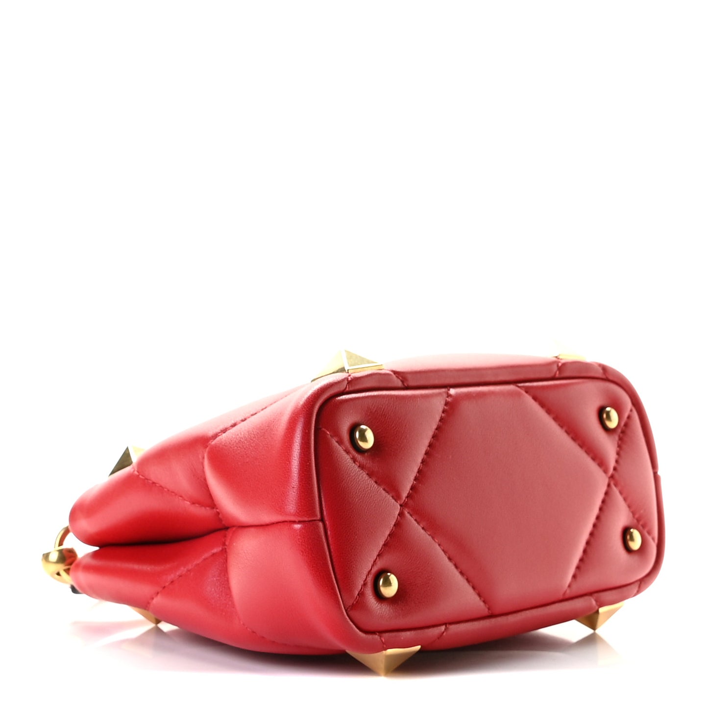 Nappa Mini Roman Stud The Handle Bag Rouge Pur