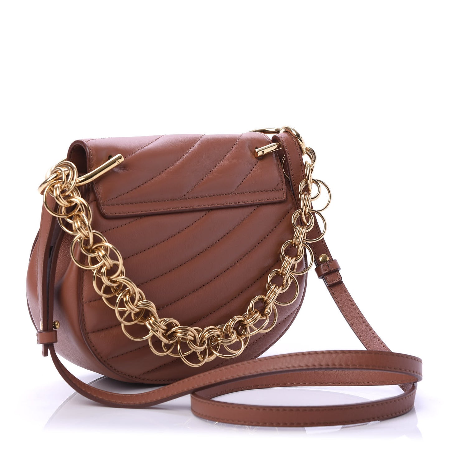 Calfskin Quilted Mini Drew Bijou Shoulder Bag Chestnut Brown