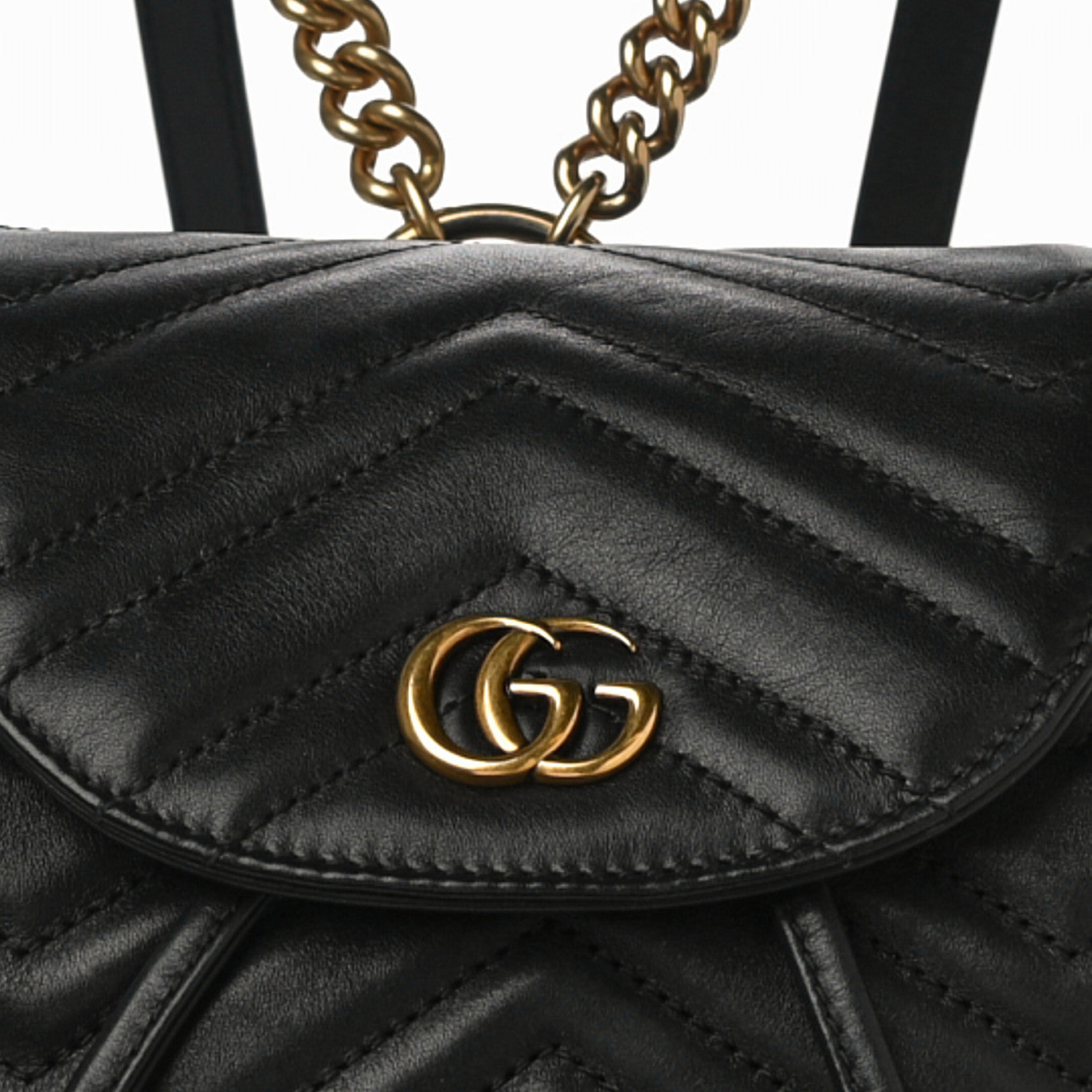 Calfskin Matelasse GG Marmont Flap Backpack Black