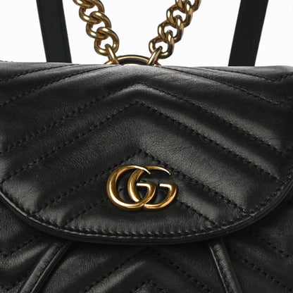 Gucci Calfskin Matelasse GG Marmont Flap Backpack Black 9 of 11