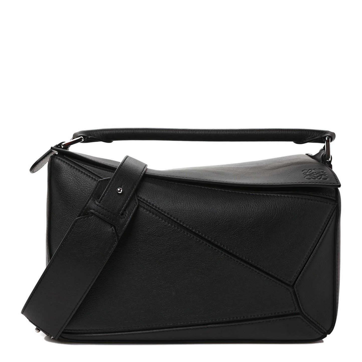 Calfskin Medium Puzzle Bag Black