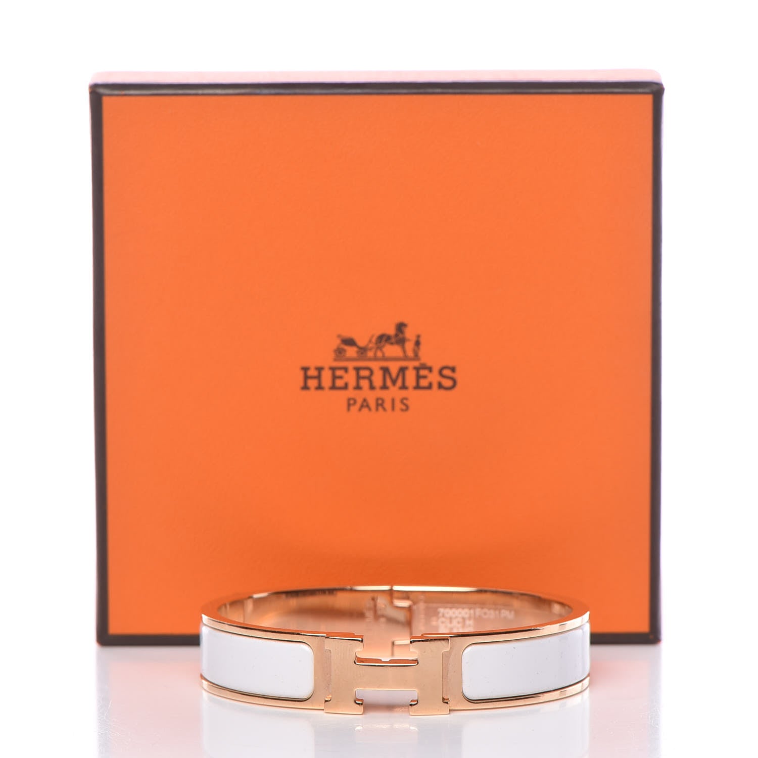 Hermes Enamel Narrow Clic Clac H Bracelet PM White 5 of 5