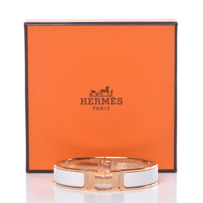 Hermes Enamel Narrow Clic Clac H Bracelet PM White 5 of 5