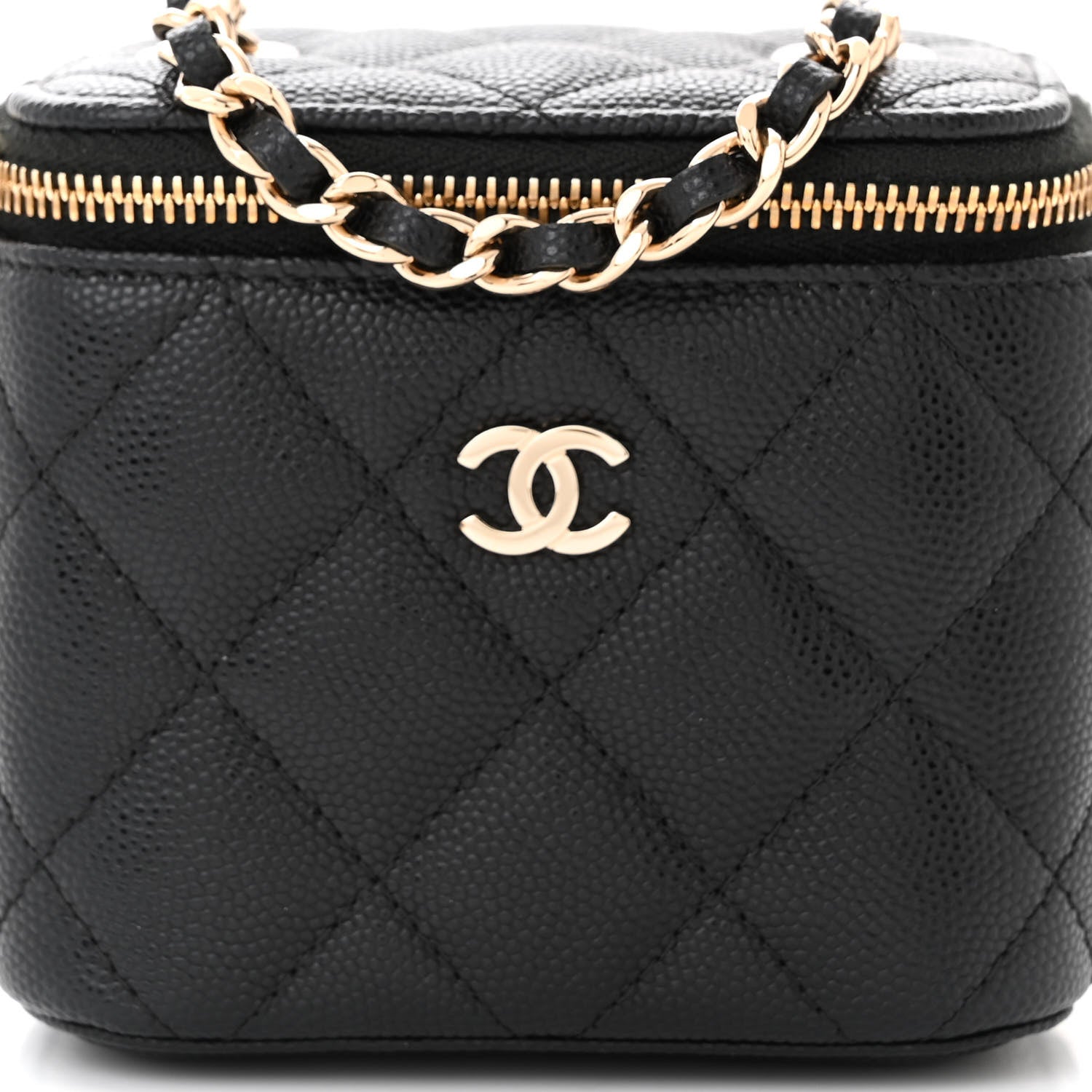 Chanel Caviar Quilted Mini Vanity Case With Chain Black 8 of 11