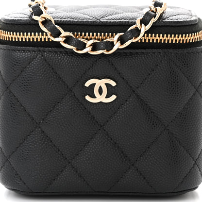 Chanel Caviar Quilted Mini Vanity Case With Chain Black 8 of 11