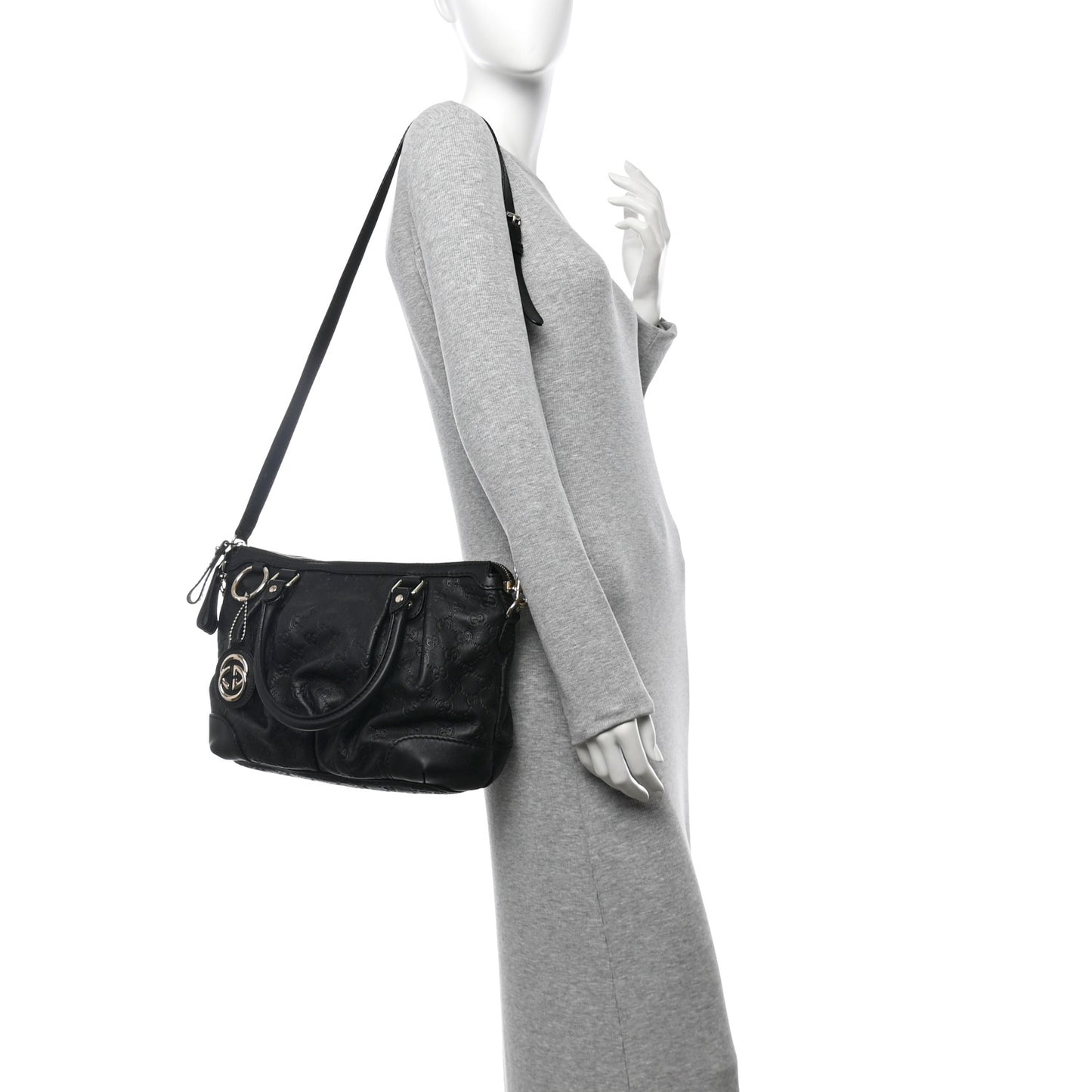 Guccissima Medium Sukey Top Handle Tote Black