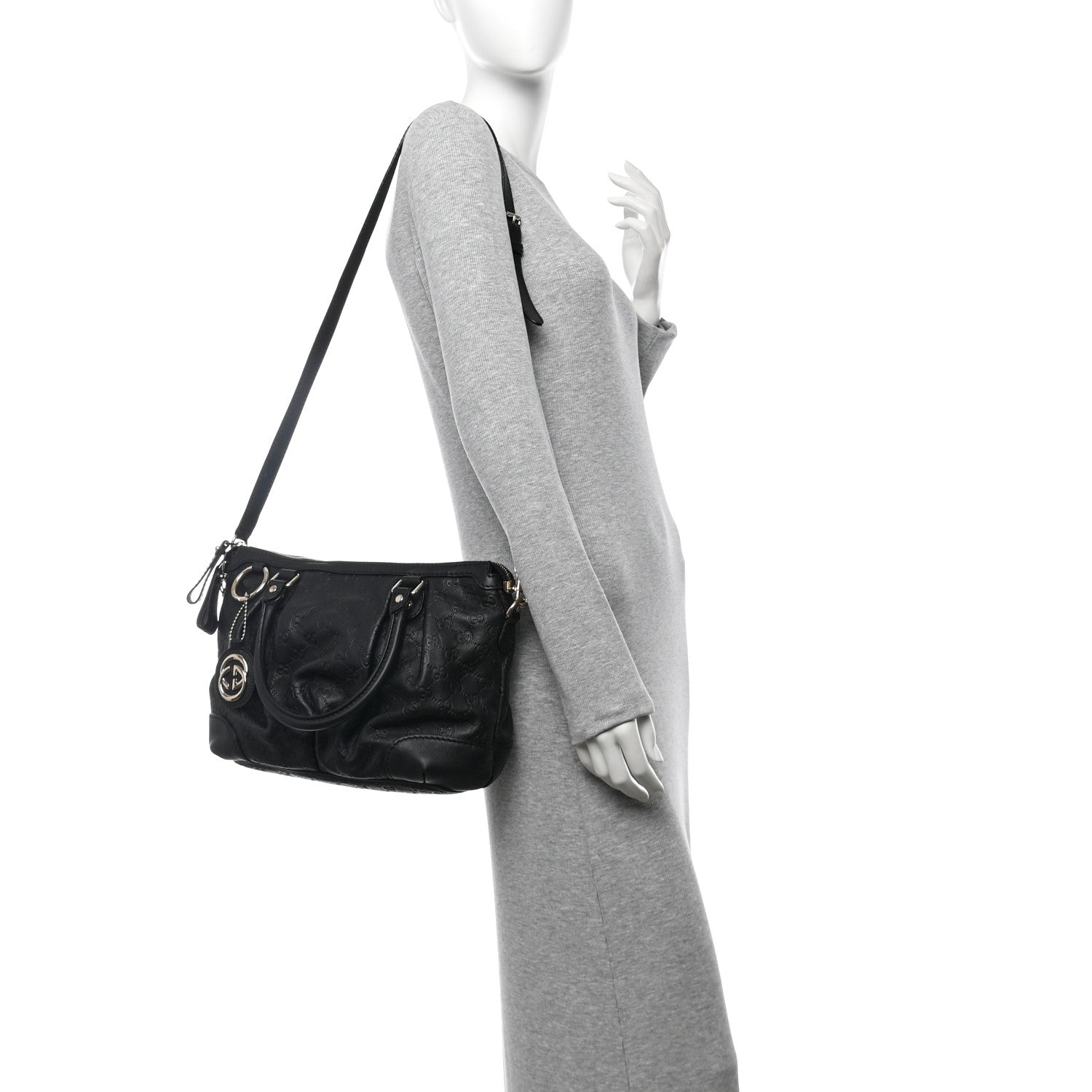 Gucci Guccissima Medium Sukey Top Handle Tote Black 3 of 12