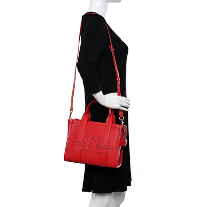 Marc Jacobs Grained Calfskin Small The Tote Bag True Red 2 of 10