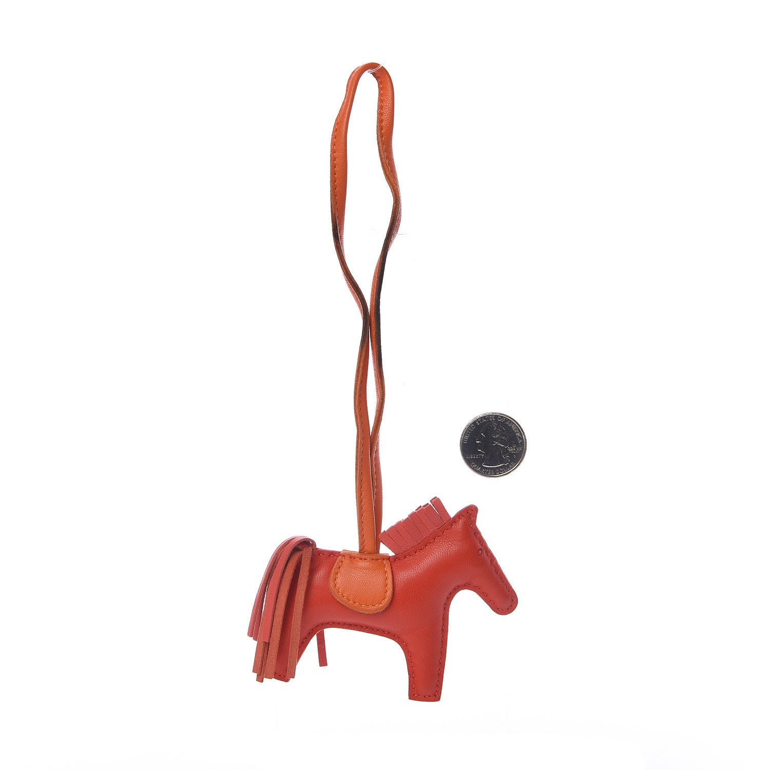 Hermes Milo Lambskin Grigri Rodeo Horse Bag Charm PM Rouge Rose Indien Jaipur Feu 2 of 4