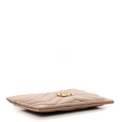 Gucci Calfskin Matelasse GG Marmont Card Holder Porcelain Rose 4 of 7