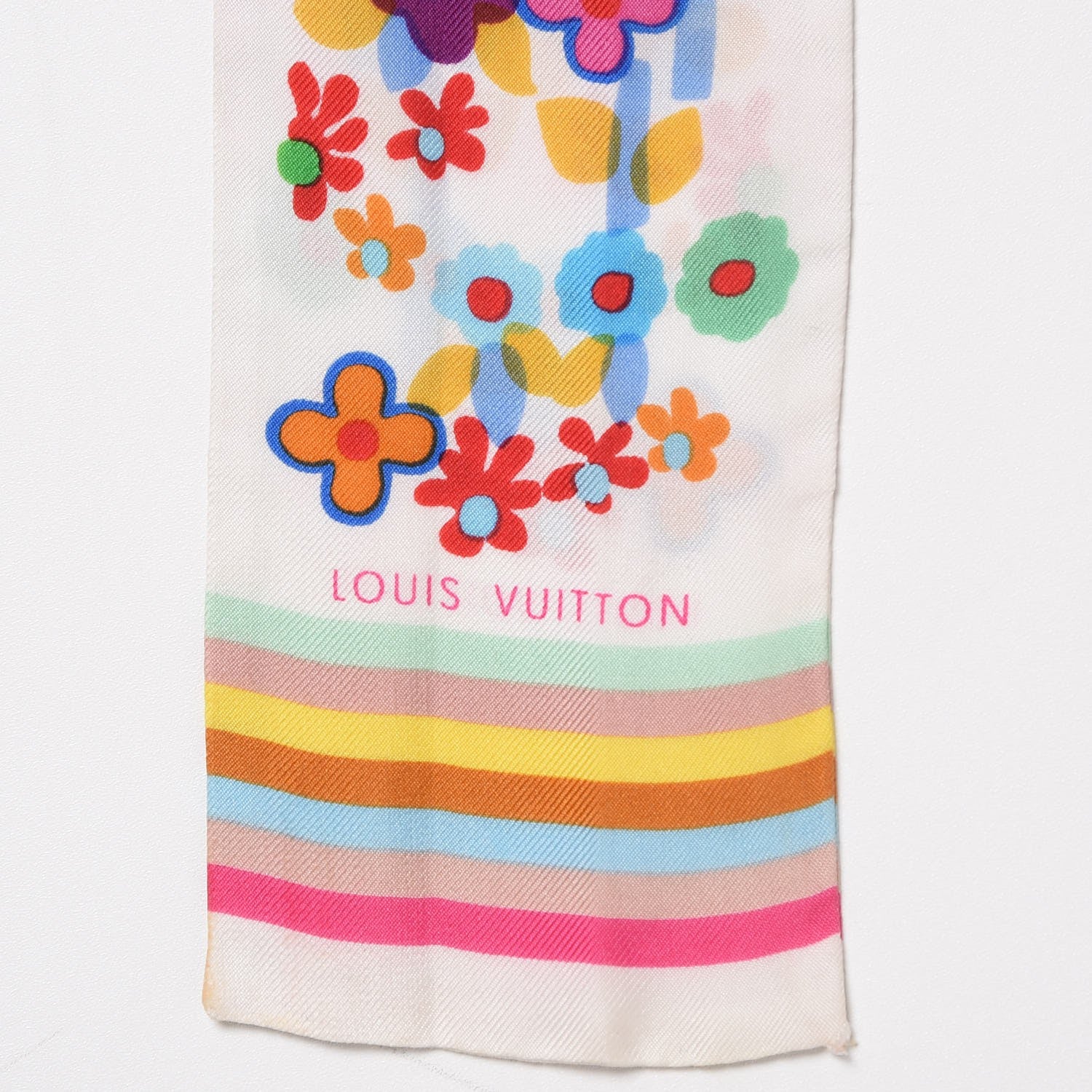 Louis Vuitton Silk Olivia Bandeau Multicolor White 3 of 6
