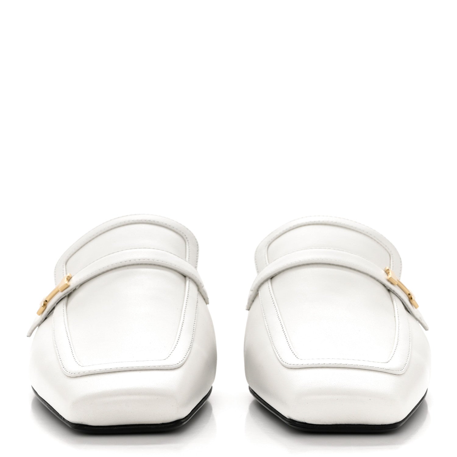 Hermes Calfskin Womens Groupie Mules 37 White 2 of 9