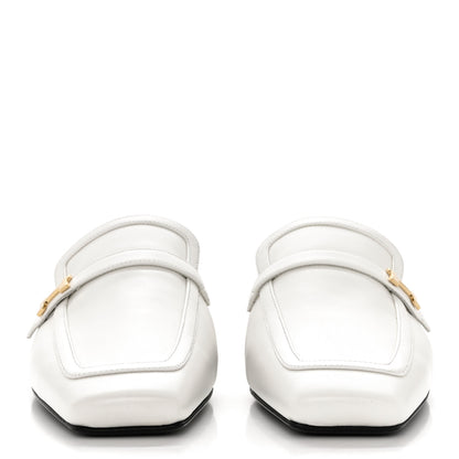 Hermes Calfskin Womens Groupie Mules 37 White 2 of 9