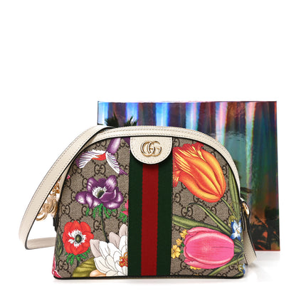Gucci GG Supreme Monogram Flora Web GG Small Ophidia Dome Shoulder Bag White 20 of 21