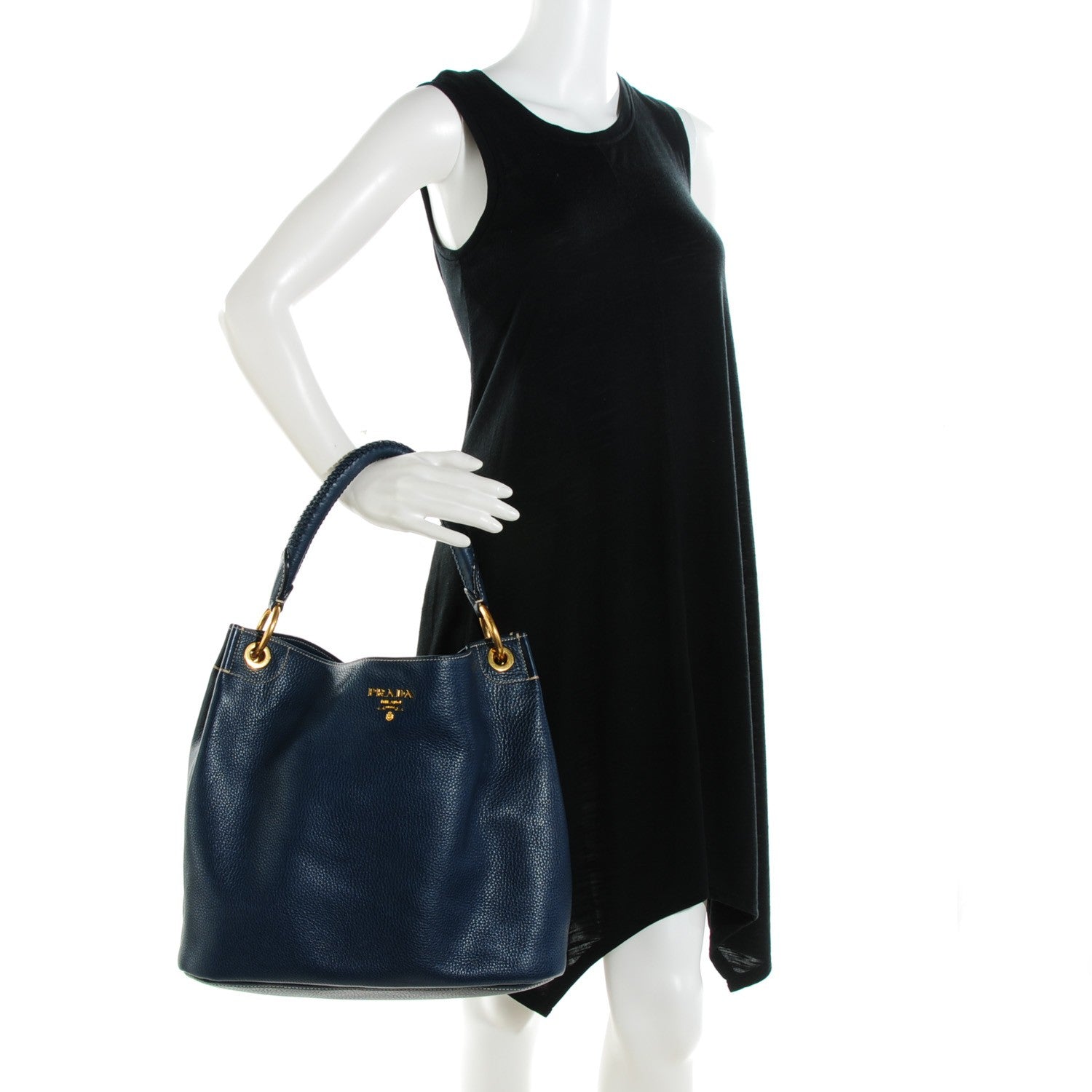 Prada Vitello Daino Hobo Bleuette 2 of 8