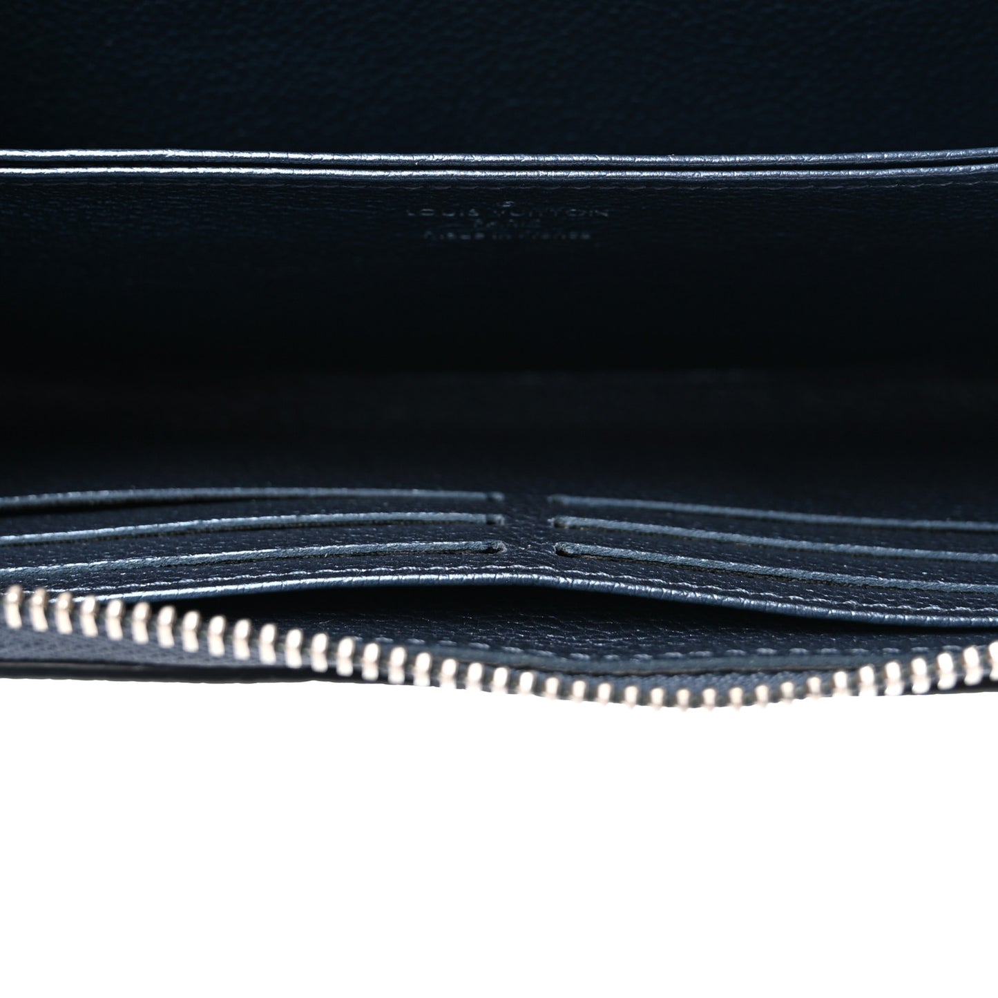 Metallic Empreinte Monogram Zippy Wallet Navy Nacre