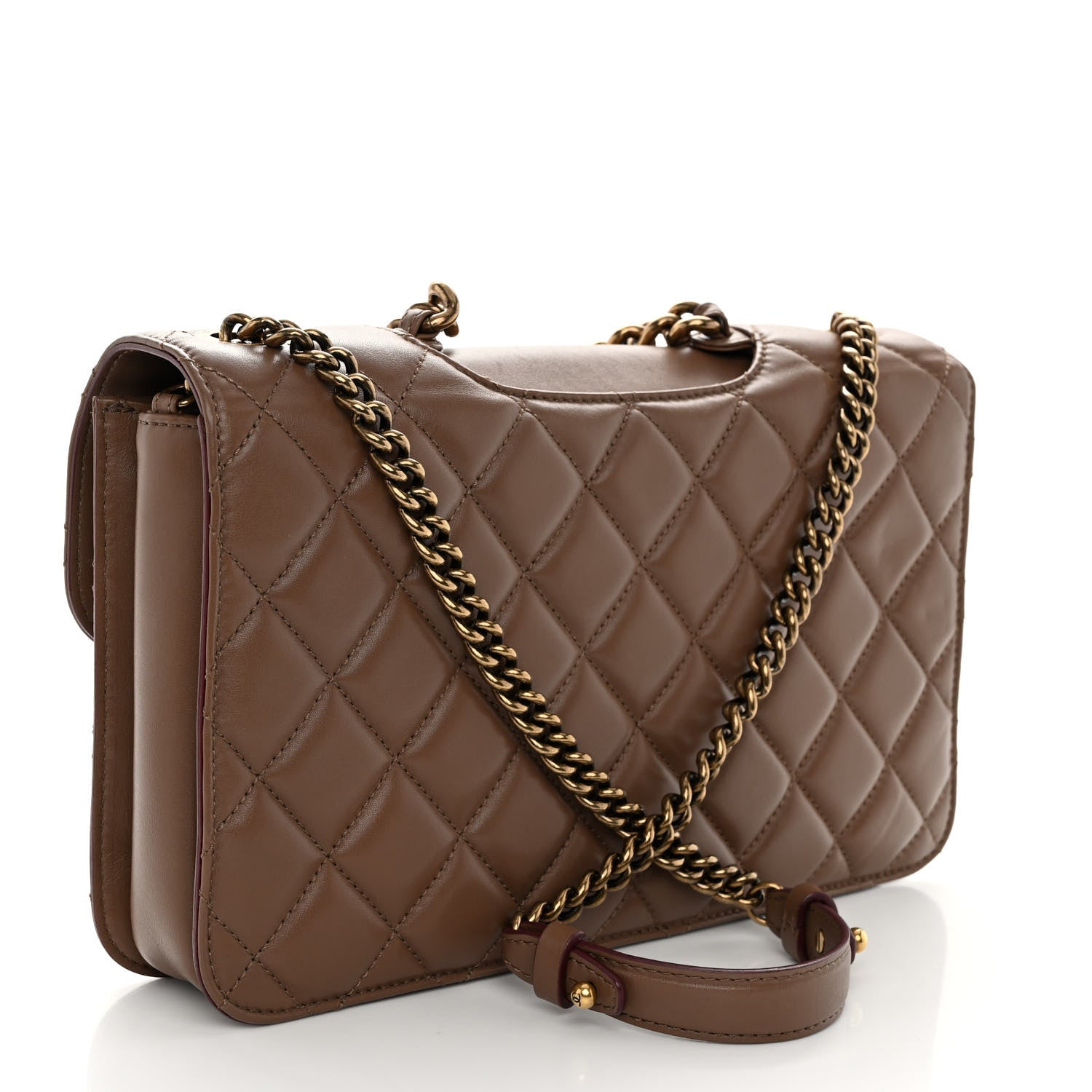 Chanel Calfskin Quilted Large Perfect Edge Flap Kaki 3 of 10
