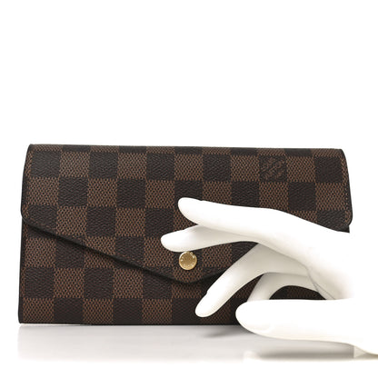 Louis Vuitton Damier Ebene Sarah Wallet NM Rose Ballerine 2 of 6