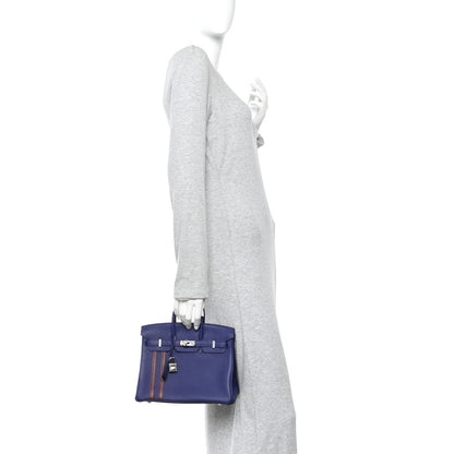 Hermes Togo Swift Officier Birkin 25 Bleu Encre Bordeaux 2 of 10