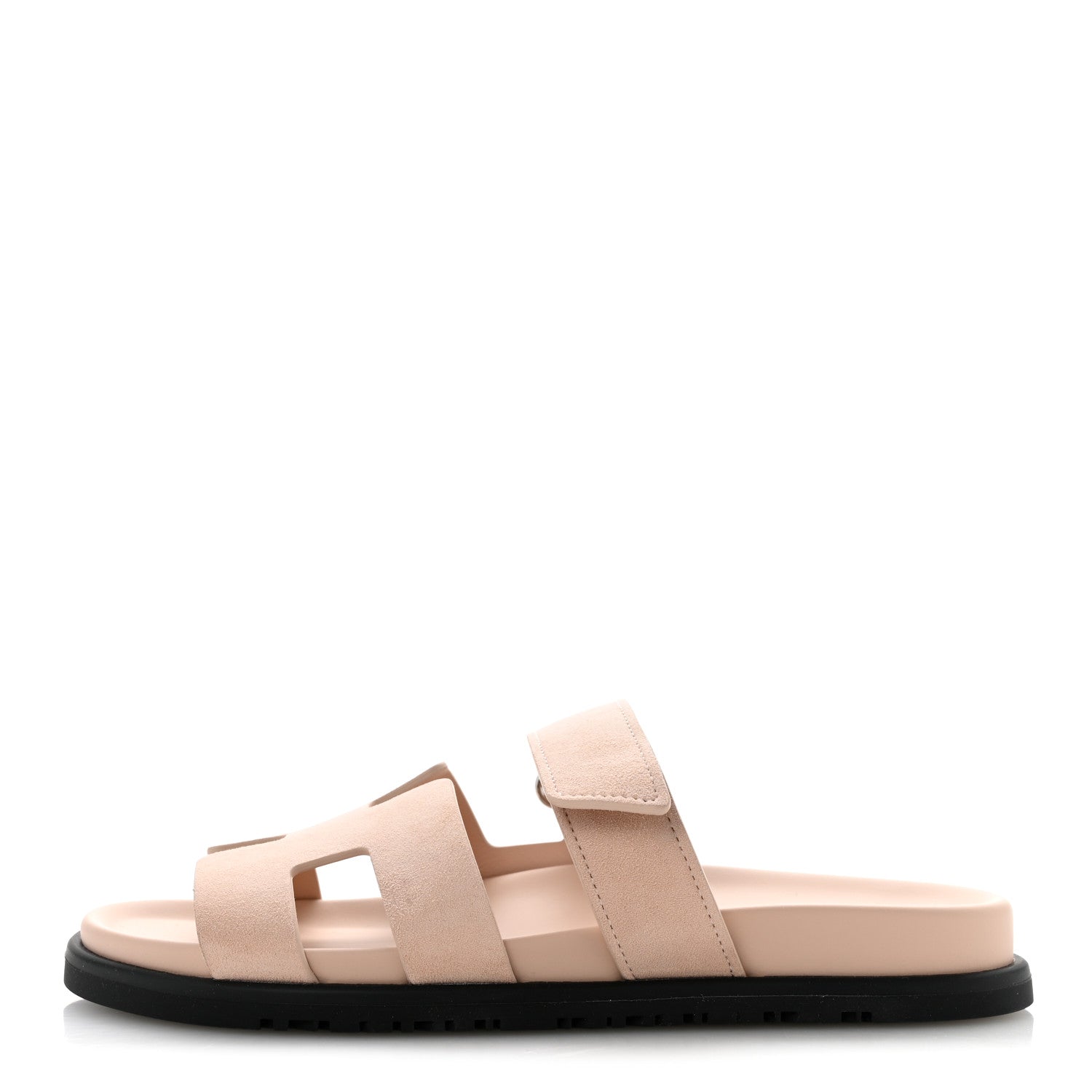 Hermes Suede Goatskin Womens Chypre Sandals 38  Rose Porcelaine 1 of 10